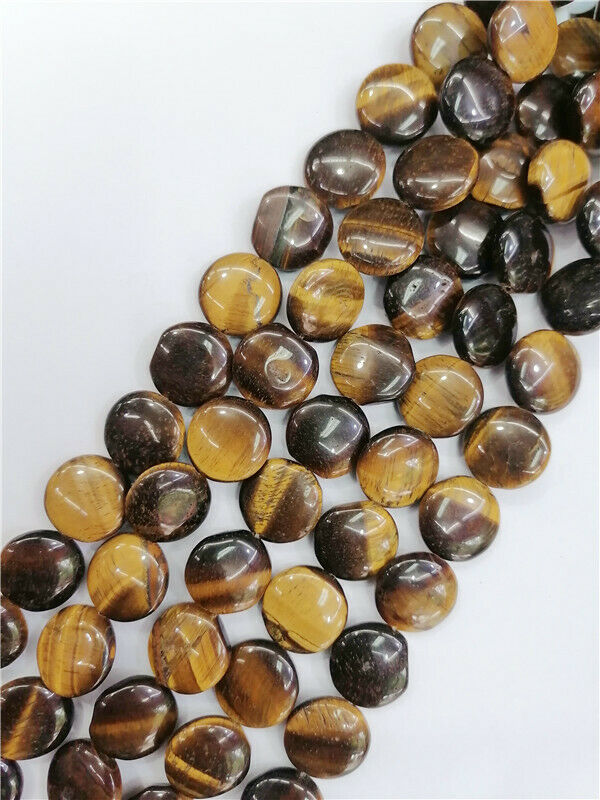 1 Strand 16x5mm Natural Tiger Eye Gem Round DIY Spacer Loose Beads 15.5" HH8775