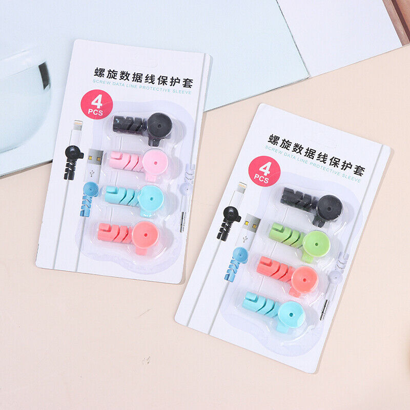 4Pcs Cable Protector Winder Sucker Spiral Cable Protective Cover Cable Or.l8