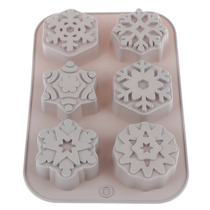 Snowflake Shape Soap Silicone Mold Christmas Aroma Gypsum Plaster Crafts .l8