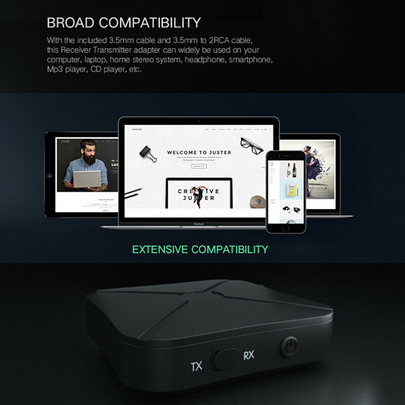 Bluetooth 5.0 4.2 Audio Receiver Transmitter Wireless Adapter PC TV Car SpeYUDF