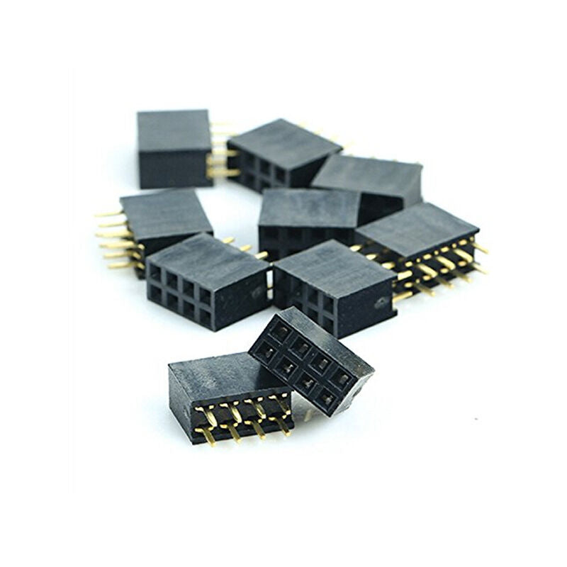 Hot 10X 2x4 Pin 8P 2.54mm Double Row Female Straight Header Pitch Pin Stri.l8