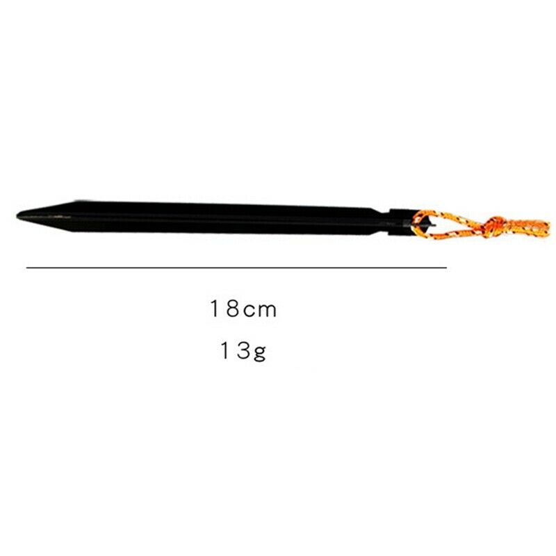 12 Pcs Aluminum Alloy Tent Pegs Nail with Rope Stake Camping Hiking EquipmenC1S4