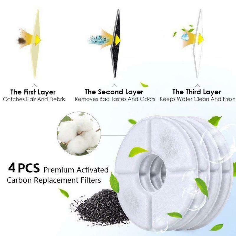 Cat Fountain Filters Keeps Water Clear 6 Pack Activated Carbon Filter for Cat
