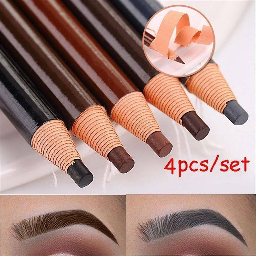 4*/Set Eyebrow Pencil Microblading Outlining Marking Pen Brow Liner Peel-Off Kit