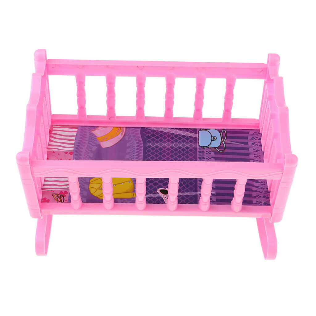 2 Pcs Cute Plastic Rocking Bed Nursery Furniture Accessories for 20