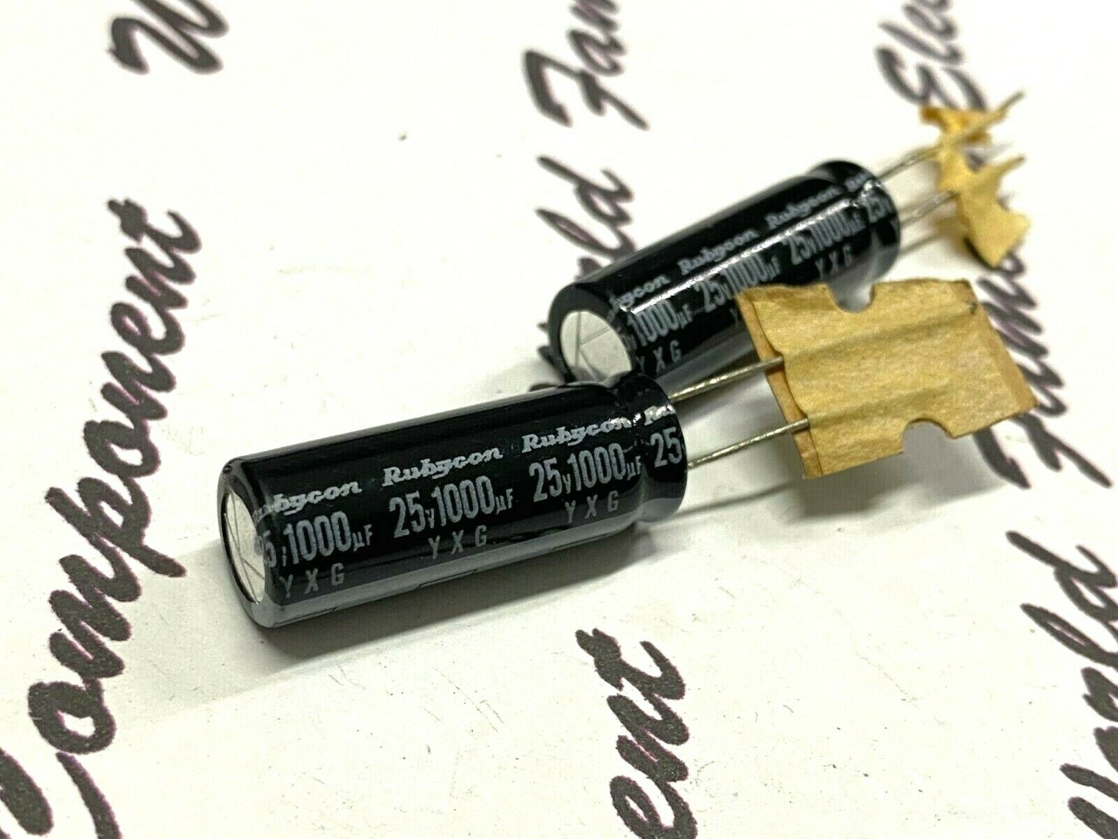26pcs - RUBYCON 1000uF 25V YXG 105°C Radial Capacitor - Made in JAPAN