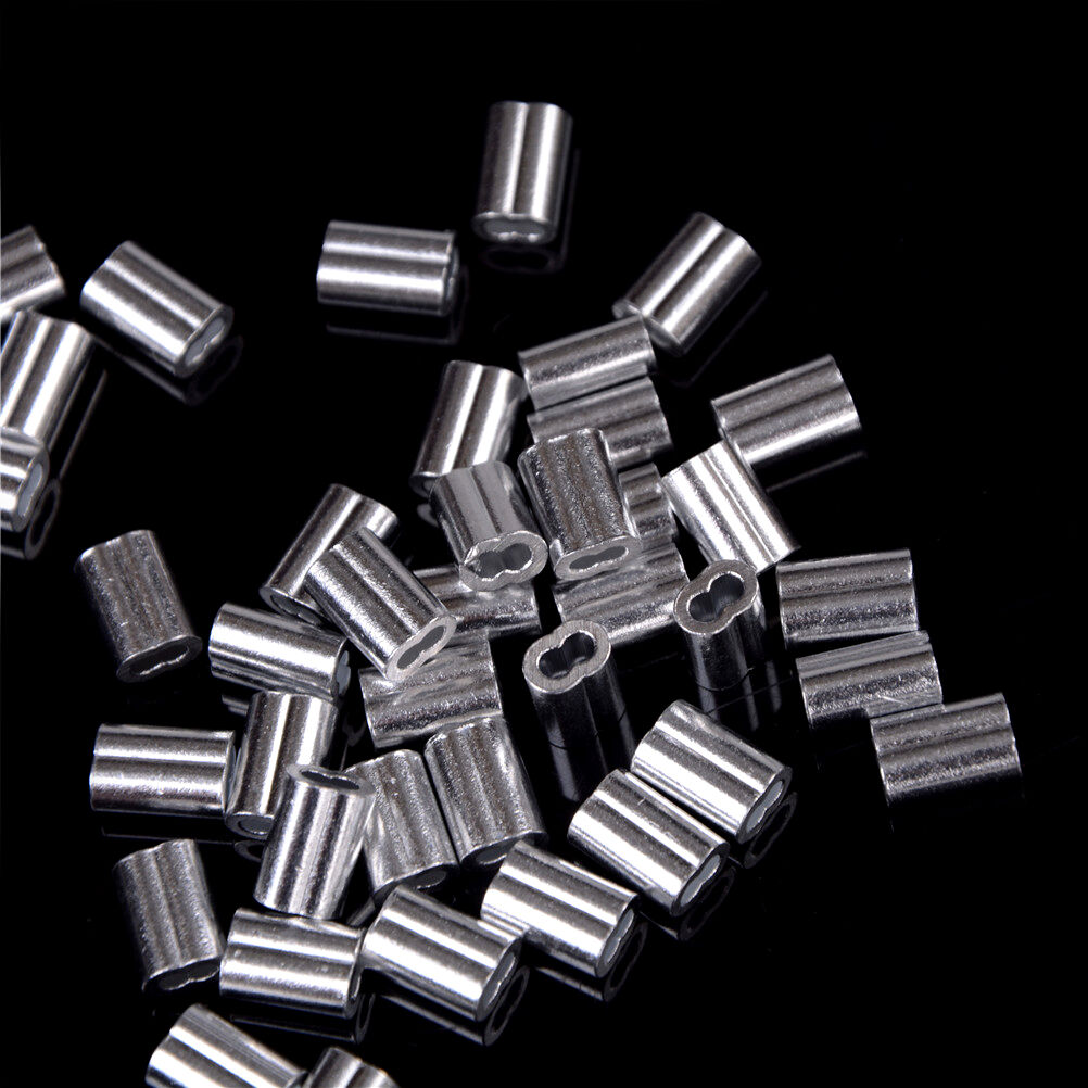 50pcs 1.5mm Cable Crimps Aluminum Sleeves Cable Wire Rope Clip Fitting DD