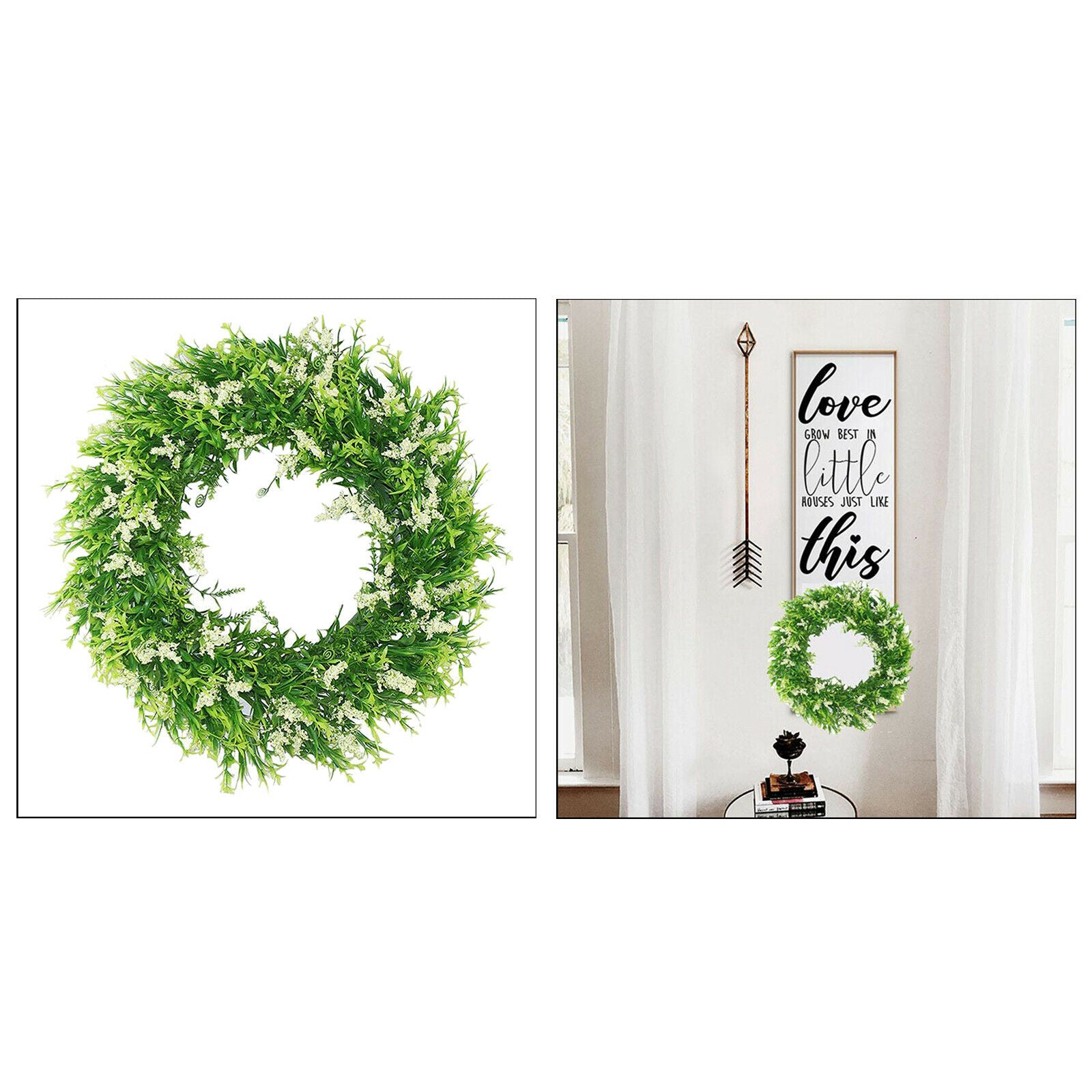 16.5" Lavender Wreath Artificial Green Flower Wreath Christmas Decoration
