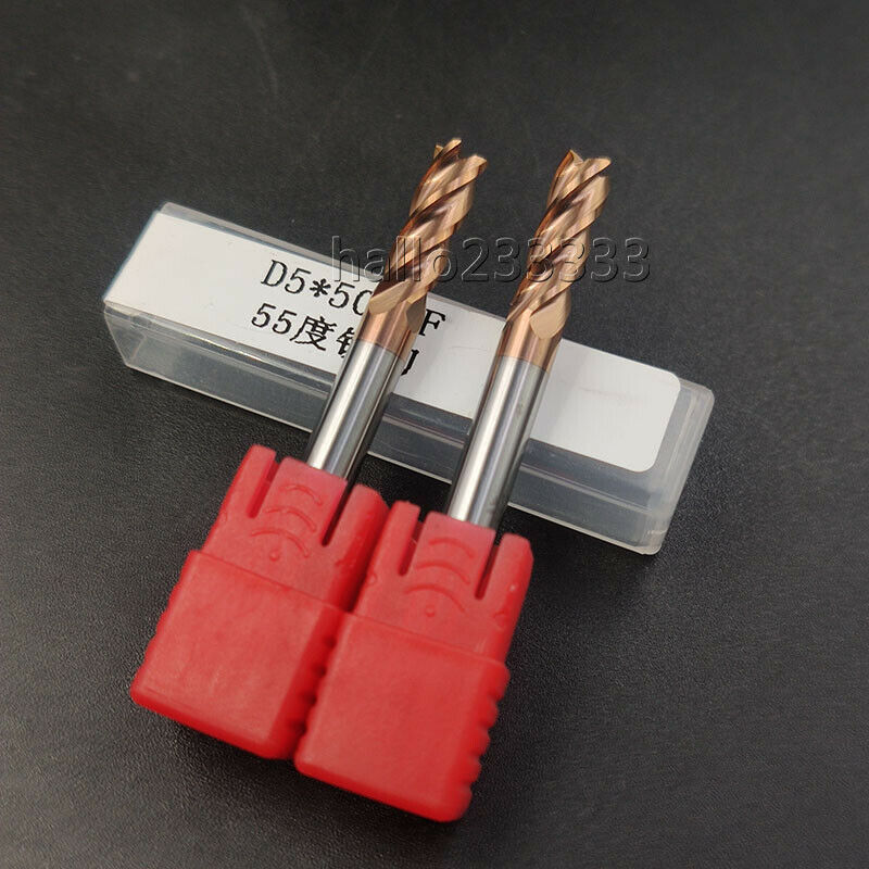 3PCS HRC55° φ5×50-4F 5mm 4Flute Tungsten steel Carbide End Bits Milling Cutter
