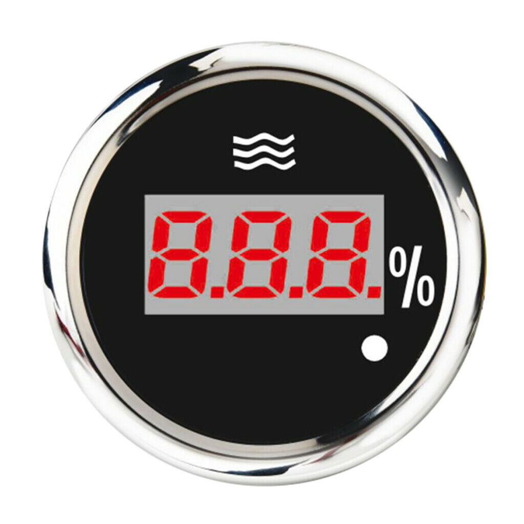 Marine Instrument Digital Display Water Level Meter for Yacht Ship (Black)
