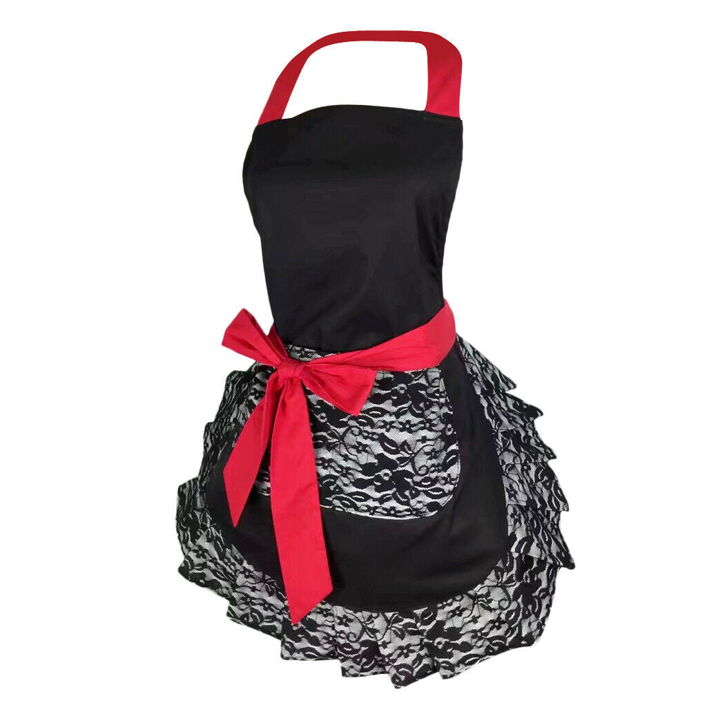 Cotton Apron Pretty Kitchen BBQ Party Christmas Gift Bowknot