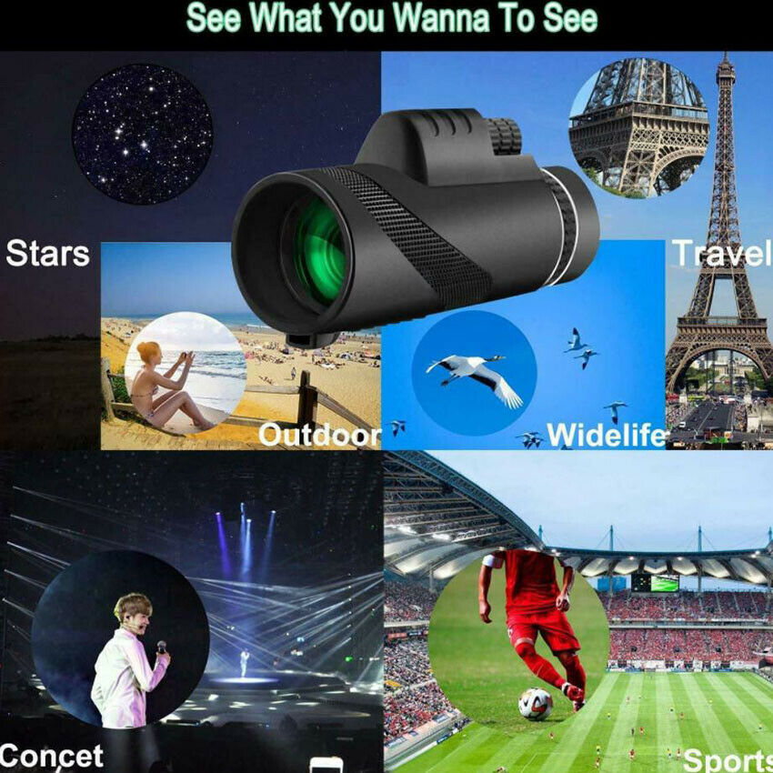 1PC Day/Night Vision 40x60 HD Zoom Monocular Starscope High Power Telescope