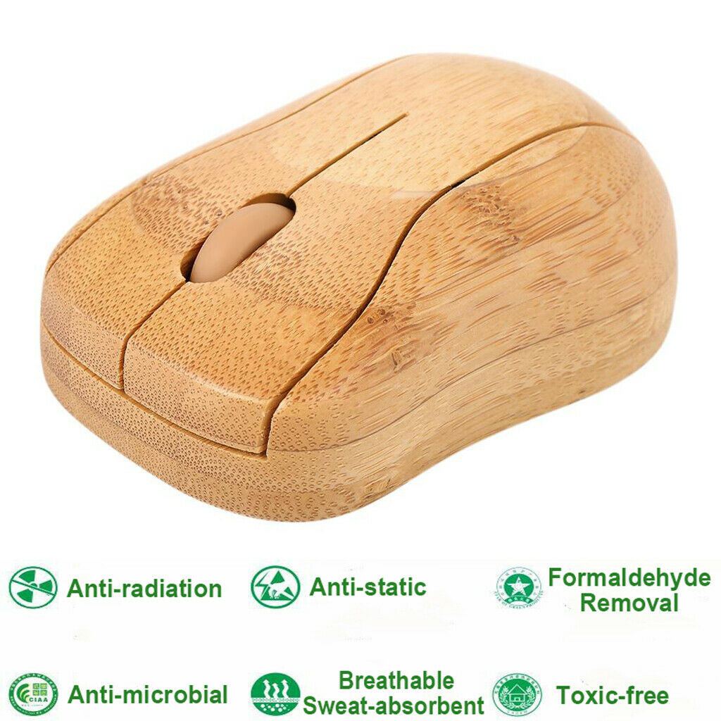 Natural Bamboo Wireless Optical Mouse