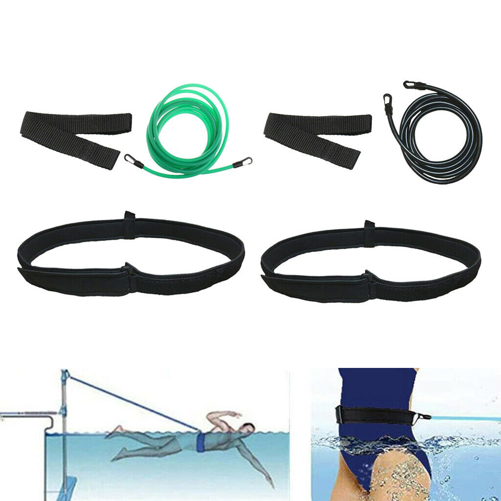 2 Set 3.0M Swim Bungee Training Belt Tether Pool Swim Training Tool Harness