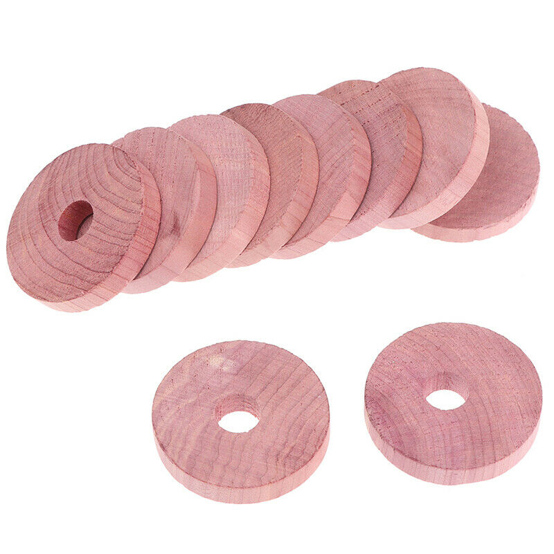 10X Cedar Wood Cedar Ring Wardrobe Pure Insect Repellent Camphor Moth Ball JBDA