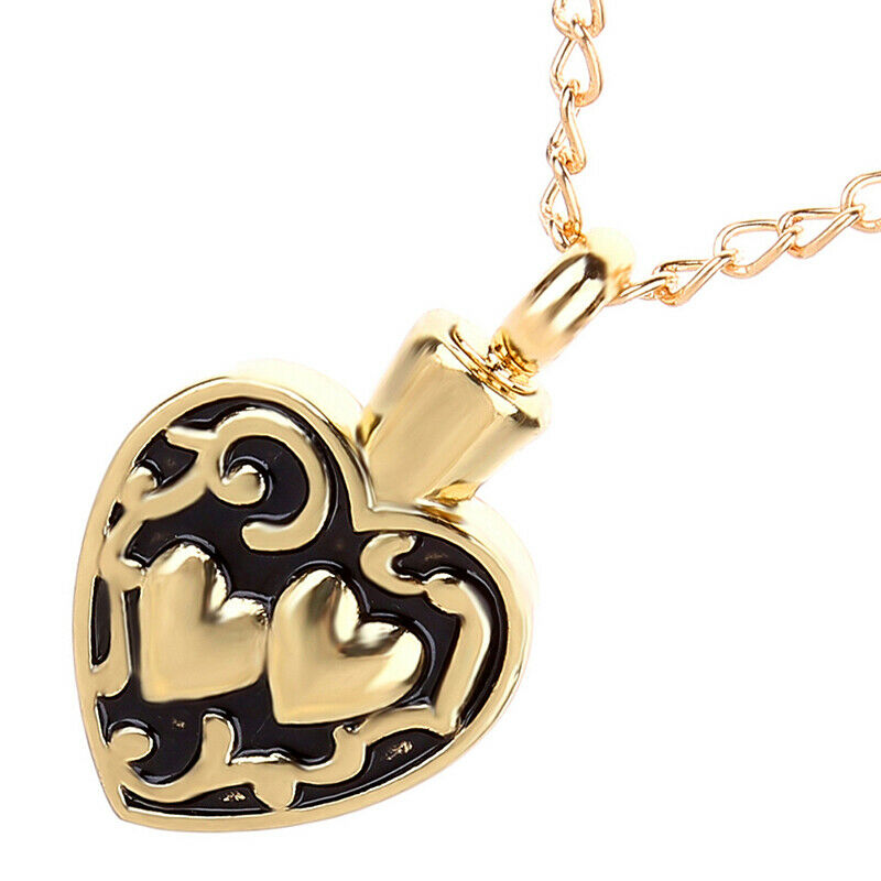Stainless Steel Heart Urn Pendant Cremation Ashes Memory NecklaceJ gmO NL