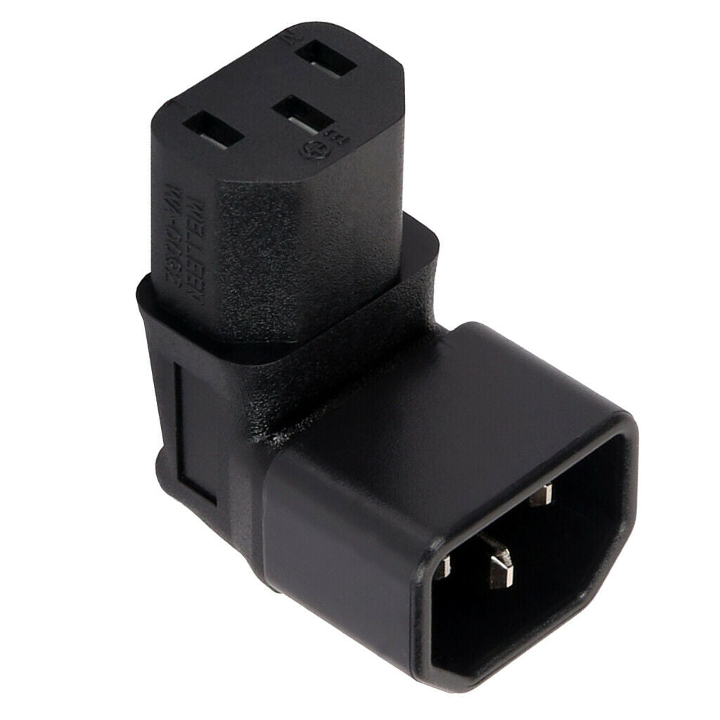 IEC320-C14 to C13 90°Degree AC Power Adapter Female to Male Plug Convertor
