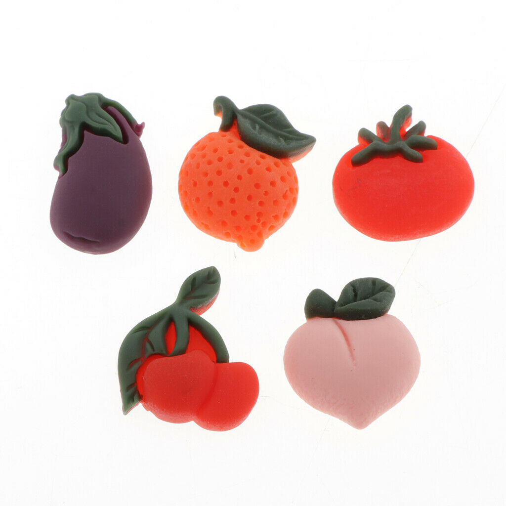 50x Cute Adorable Fruits Vegetable Flatback Buttons Embellishments Decors