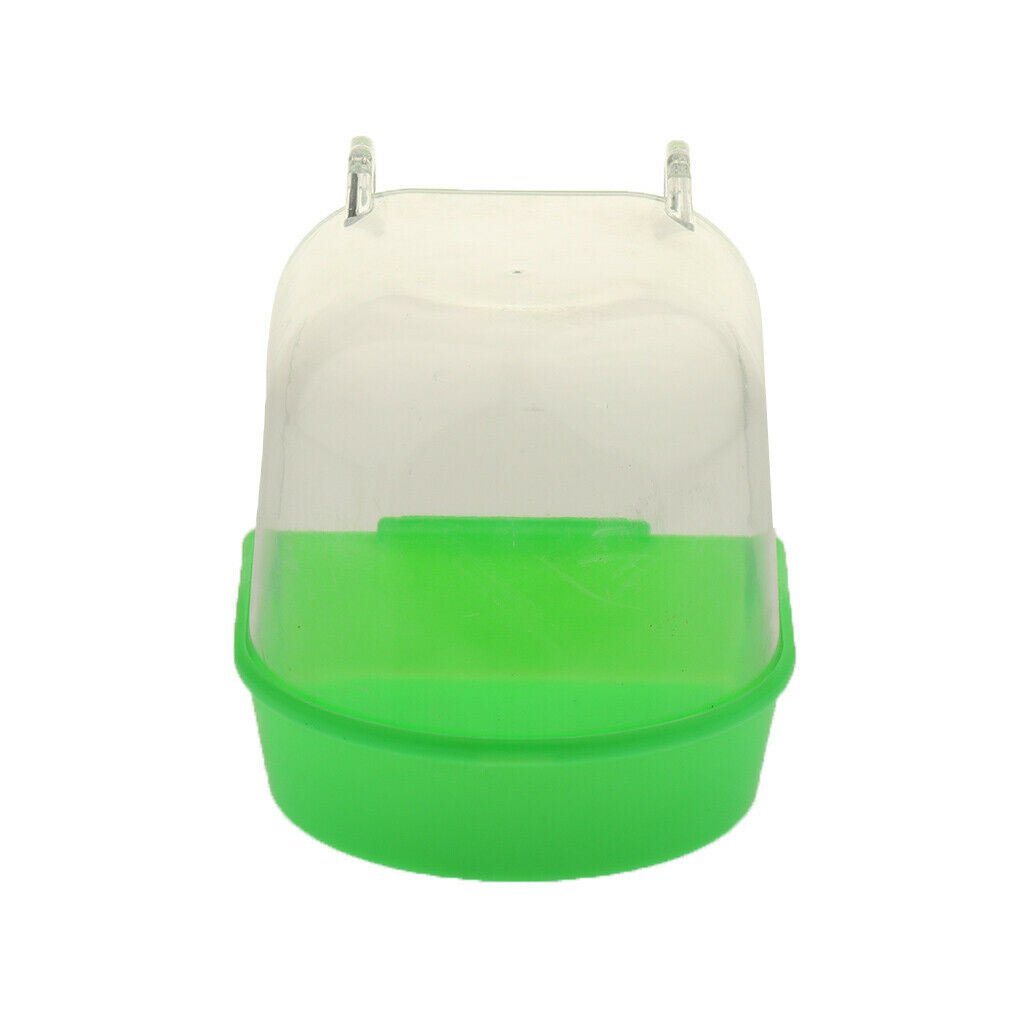 Transparent Plastic Bird Bath for Parakeets, Canaries, and Finches