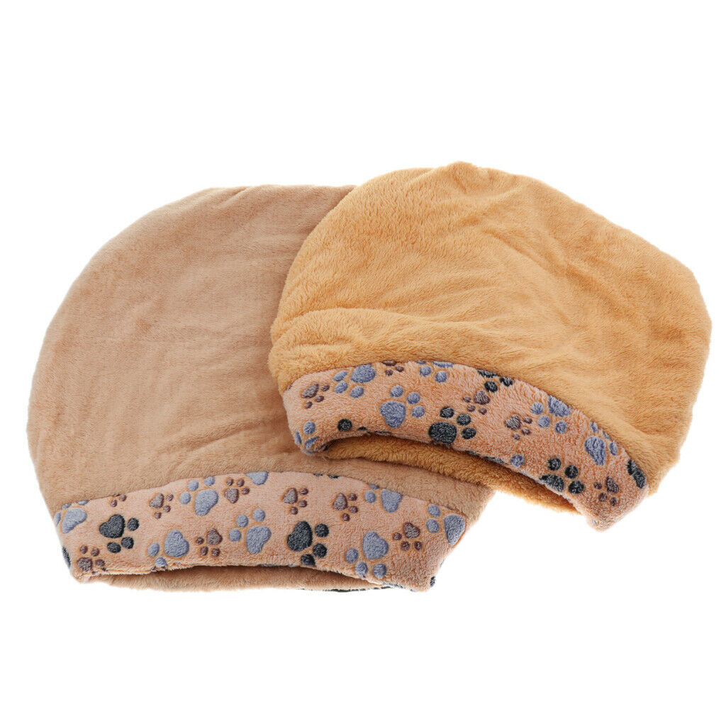 Hamburger Paw Print Cat Sleeping Bag Warm Soft Puppy Cat Bed Cave Brown S