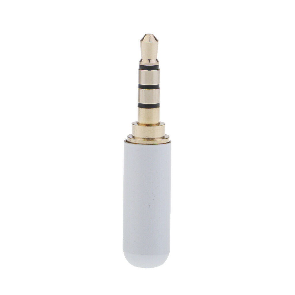 5x 4 Pole 3.5mm Male Repair headphone Plug Audio Soldering Connector White