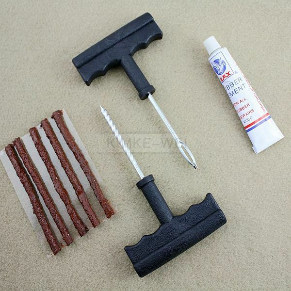 Car Van Bike Tubeless Tyre Puncture Repair Safety Kit