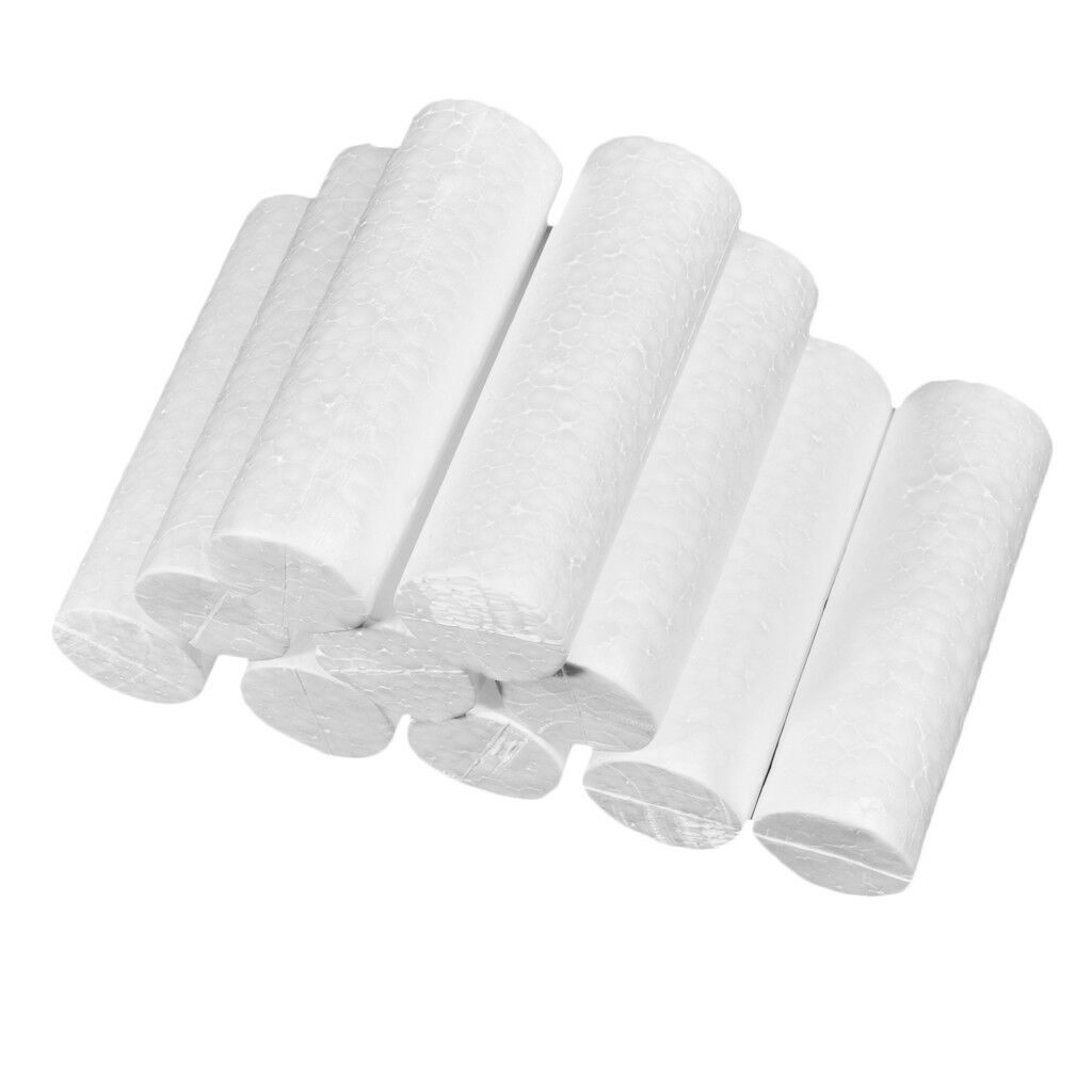 10x Blank Cylinder Shape Polystyrene Styrofoam Foam DIY Materials 14x4.5cm