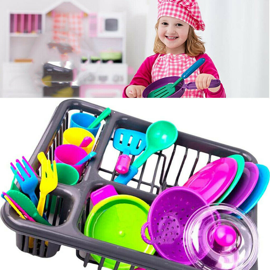 28pcs Children Role Toys Kitchen Cooking Tableware Education Toys Gift