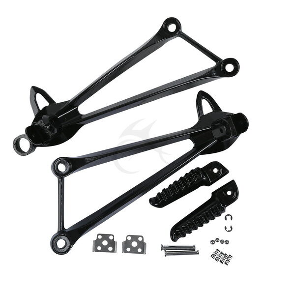 Rear Footrest Foot Pegs Bracket Black Fit For Kawasaki Ninja ZX6R ZX10R 09-10
