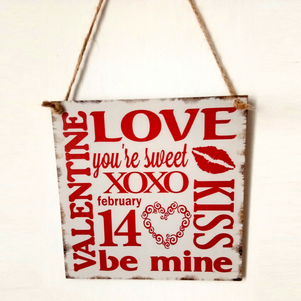 Romantic Be Mine Love Kiss Valentines Day Home Decor Wall Door Hanging Sign