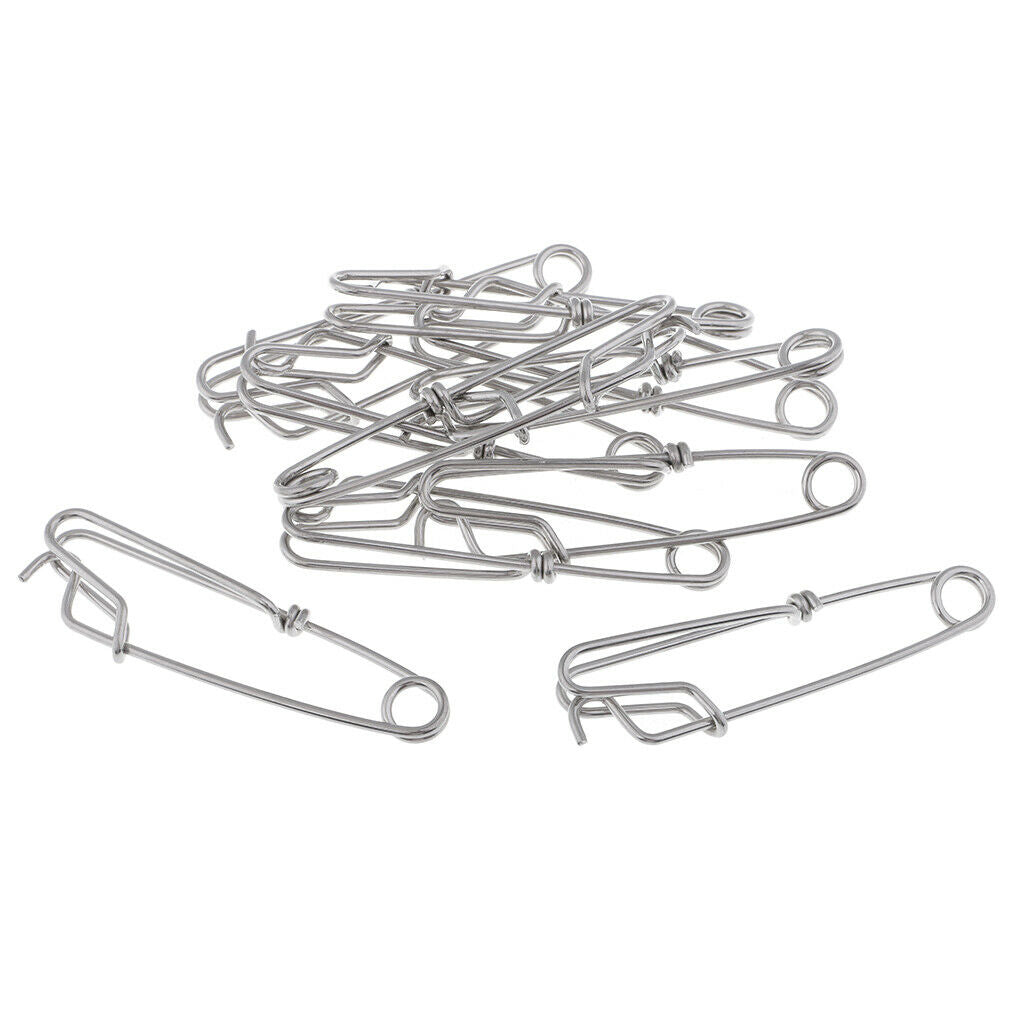 Fishing Snap Long Line Clips Stainless Sea Fishing Connector M - 10pcs