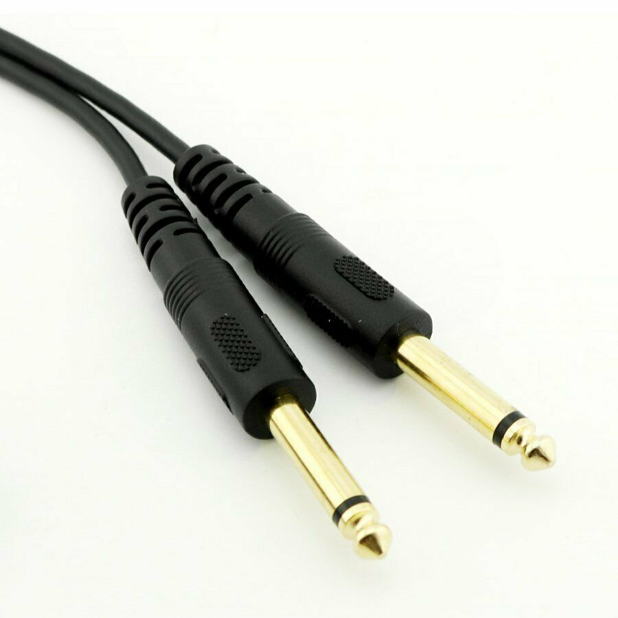 1pc 6.35mm 1/4 inch Stereo TRS Female to 2 Dual 6.35mm Mono TS Male Y SplitterD6