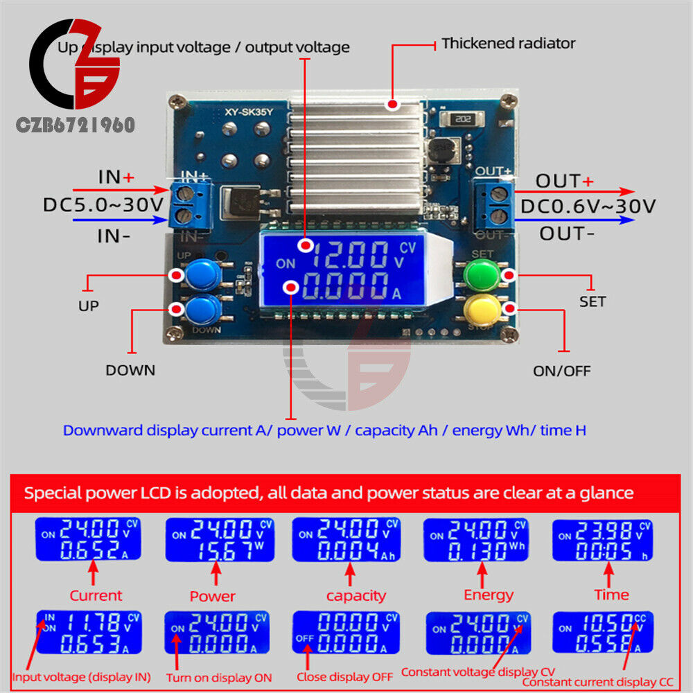 Boost Buck Step-Down Constant Voltage Current Power Module 5V 12V 24V DC 5.0-30V