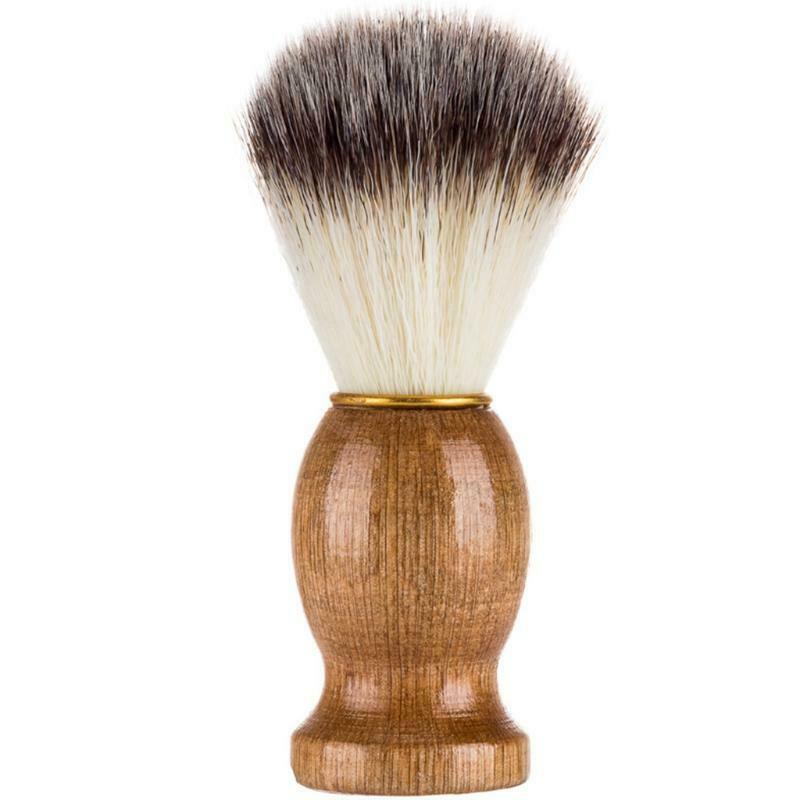 Men Shaving Brush with Wooden Handle Nylon Hair Face Cleaning Beard Cleaner Tool