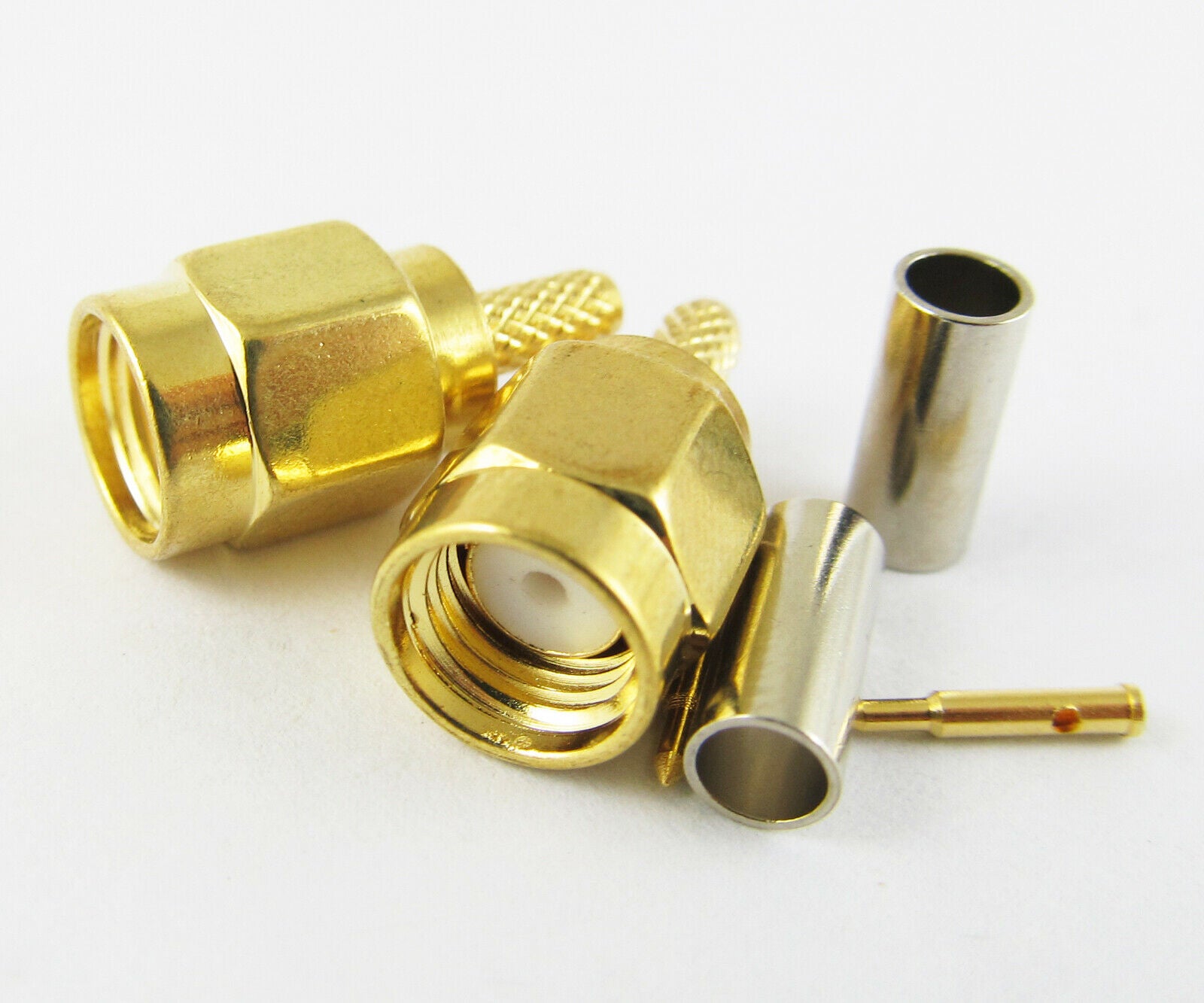 100pcs NEW SMA Male Straight Crimp for RG174 RG179 RG316 RG188 RF Connector