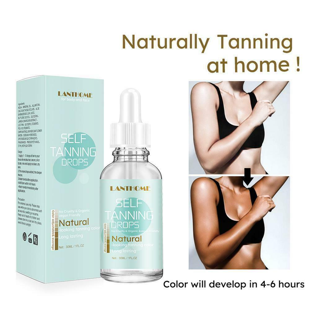 30ml Self Tanning Drops Body Face Tan Oil Natural Looking Color Men Woman