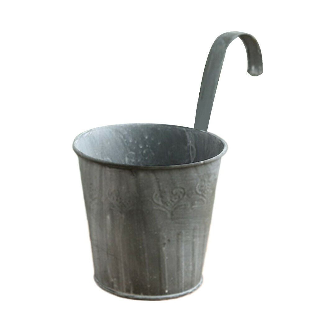 Hanging Pot Plant Pot Iron Flower Pot Planter with Hook for Balcony Garden