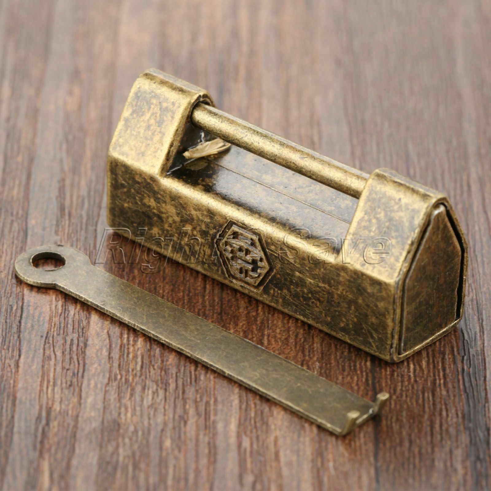 Retro Bronze Decorative Latch Wooden Chest Jewelry Box Hasp Padlock Catch Lock