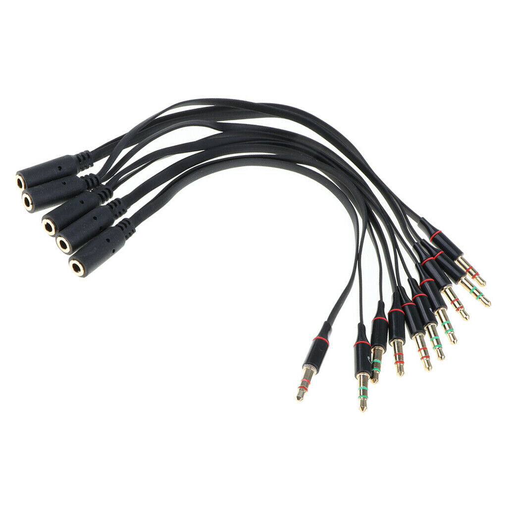 5 Pieces Headphones Splitter Cable Female to Dual 3.5mm Male, for Computer That