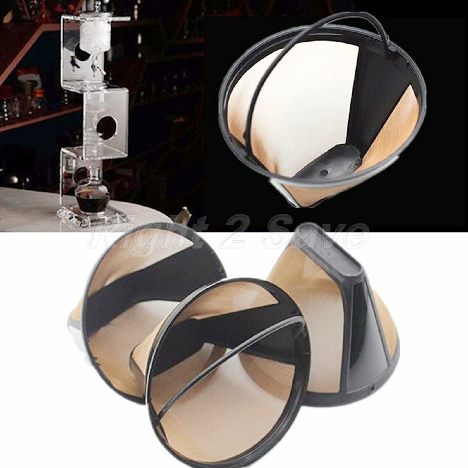 Permanent Reusable Cone Shape Coffeemaker Coffee Filter Strainer Stainless Steel