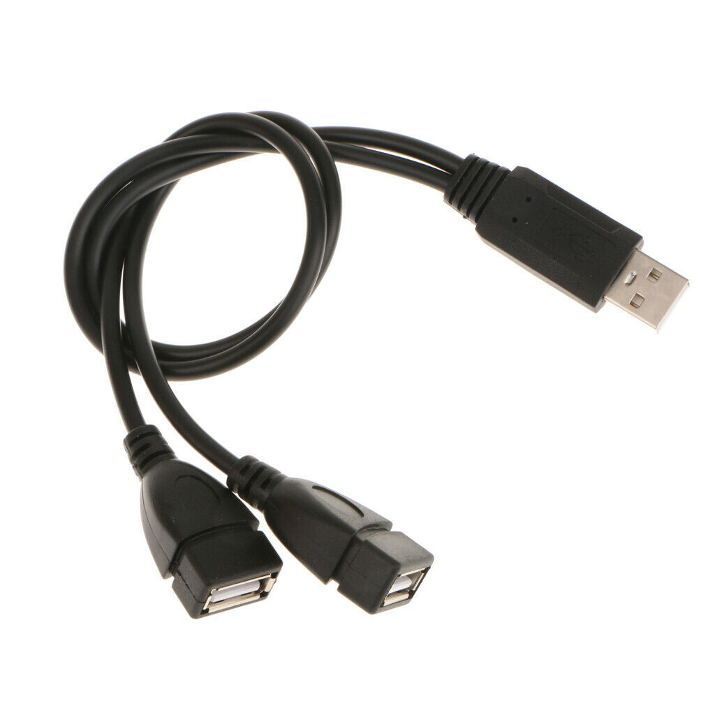 USB2.0 Male To Dual USB Female Splitter Hub Power Cord Connector Cable