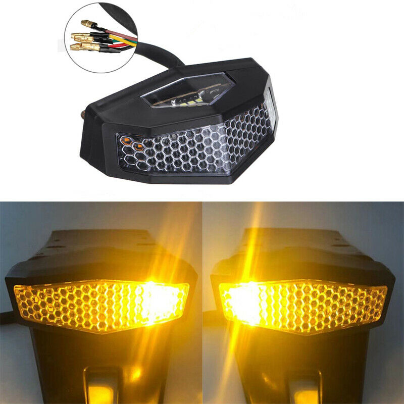 1PCS LED Motorcycle Turn Signal Tail Light Cafe Racer Fender Edge Brake Lamp Kit