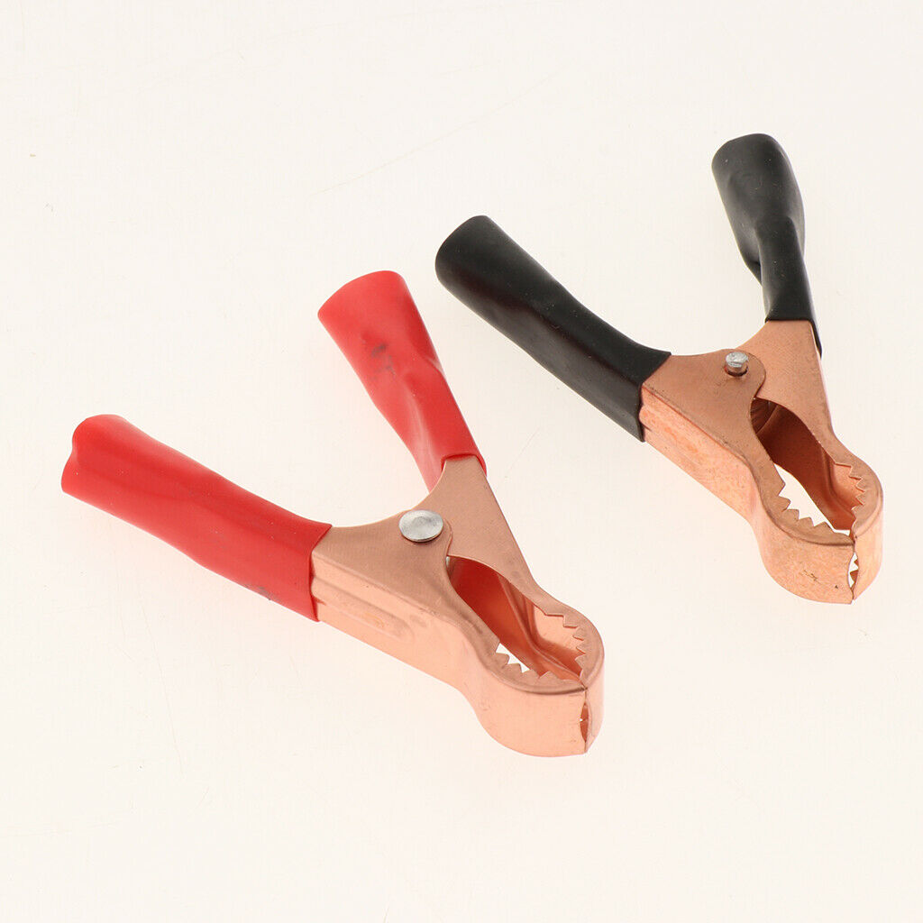 10X Red&Black Car Battery Test Lead Clips Crocodile Alligator Clamps -50A