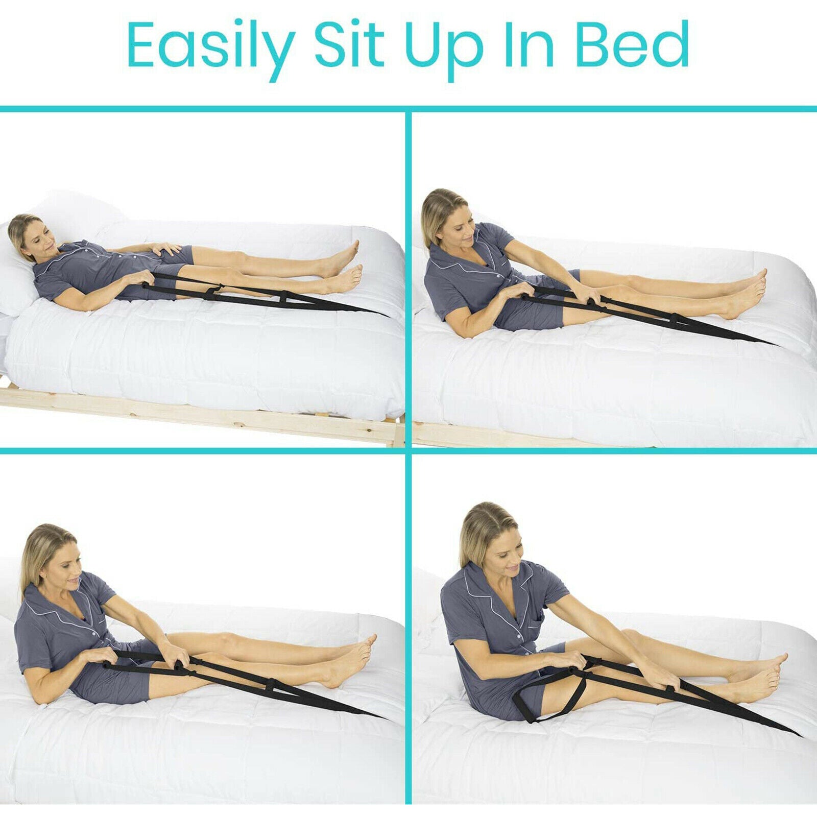 With Handle Strap Black Bed Ladder Pull Up Assist Device Padded Hand Grip