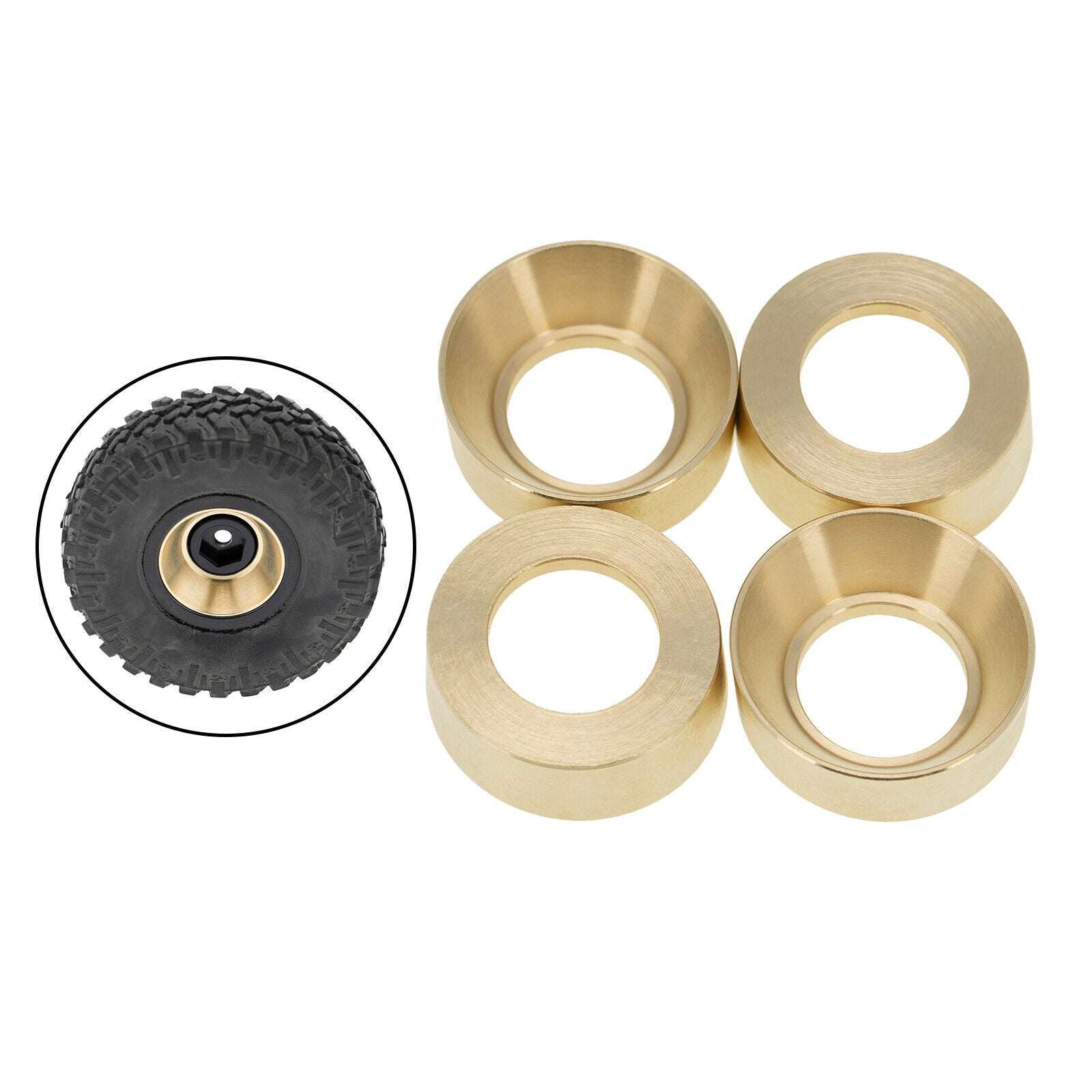4Pcs 1:24 RC Metal Wheel Rims for Axial SCX24 AXI00002 Car Trucks DIY Accs