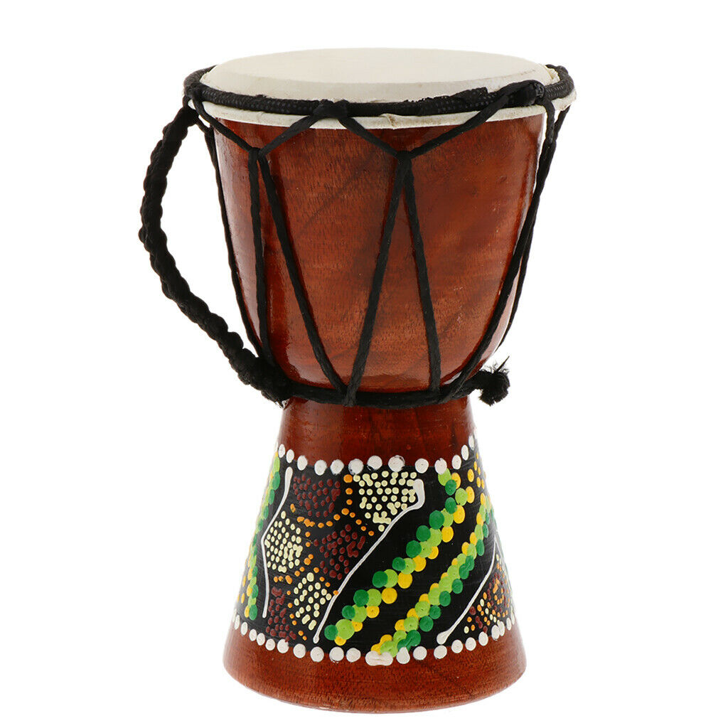 2 x Professional African Djembe Drum Painting Wooden Musical Instrument