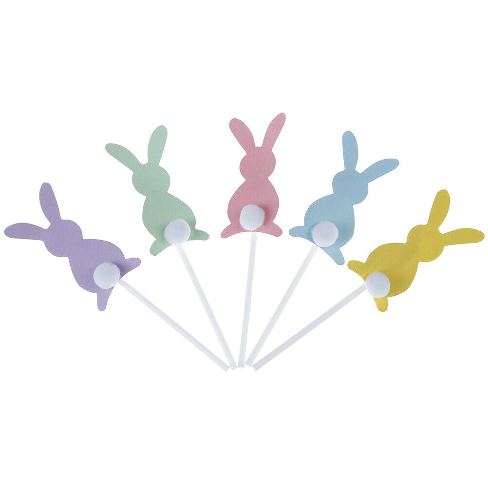 5pcs/set easter bunny eggs trees long ears rabbit cake toppers party suppl.l8