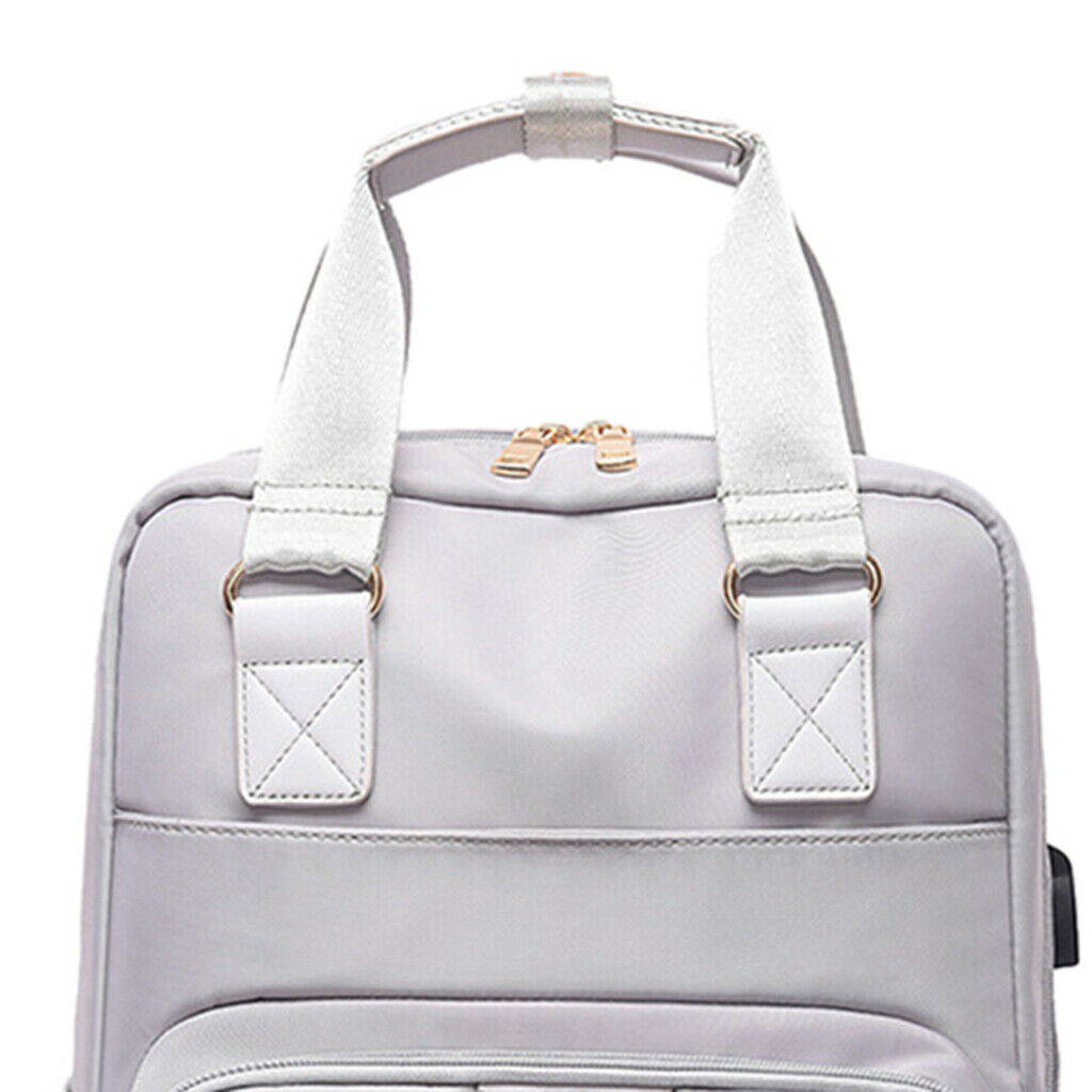 Compact Waterproof Laptop Backpack Roomy School Bag Shoulder Rucksack Gray L