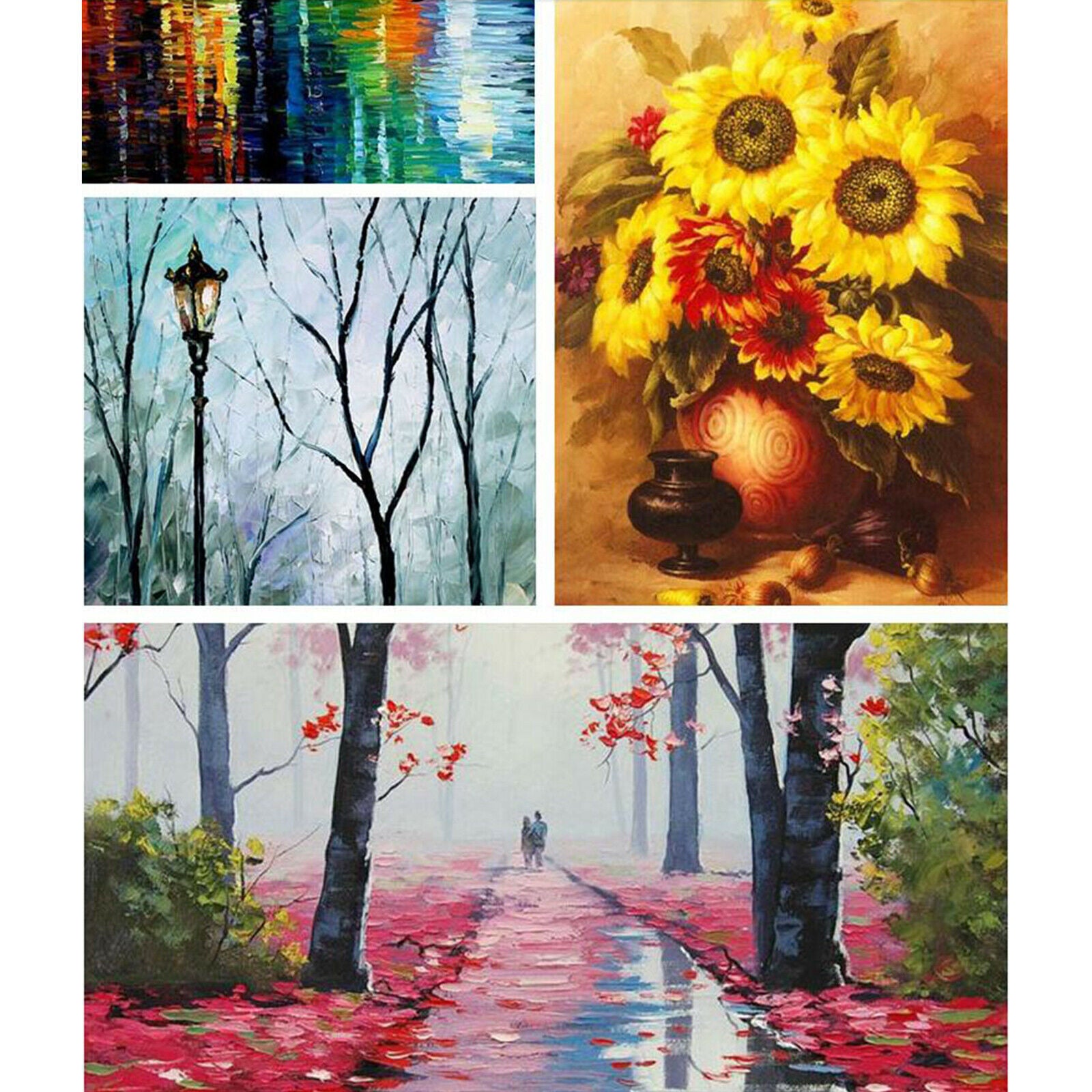 8Pcs Painting Brushes Flat Filbert Watercolor Drawing Paintbrush Holder