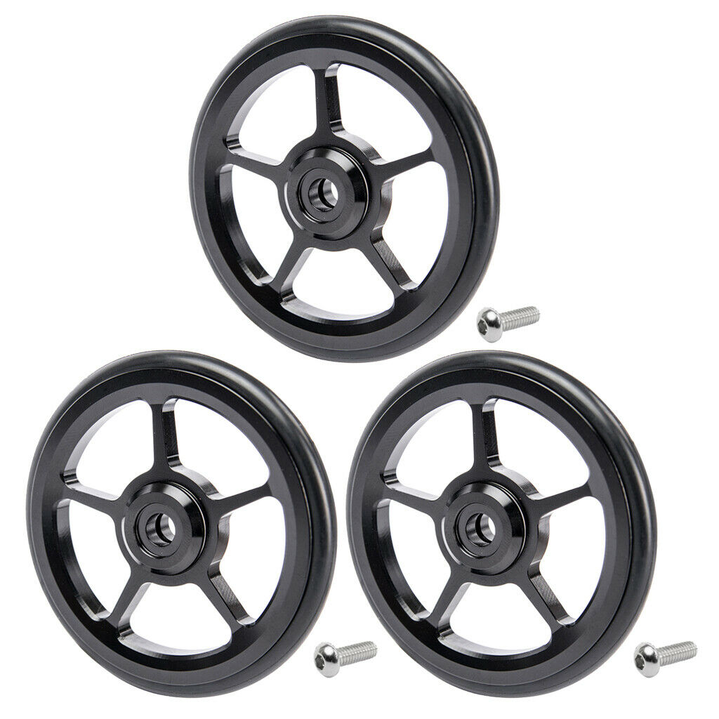 3 Pieces Bike Easy Wheels Easywheel for Brompton Cycle Components Black